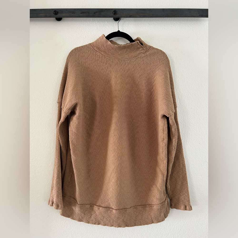 We The Free Brown Ribbed Sweater